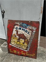 CAMEL CIGARETTE METAL ADVERTISING SIGN 27 X 34