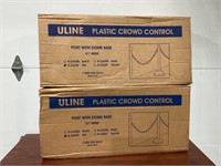2 New Uline Red Plastic Crowd Control Posts