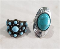 Jewelry Lot-2 Turquois Rings and Incense Pendant