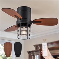 $70 Farmhouse Flush Mount Ceiling Fans with Lights