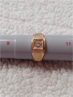 CZ Gold Tone Ring Size 10