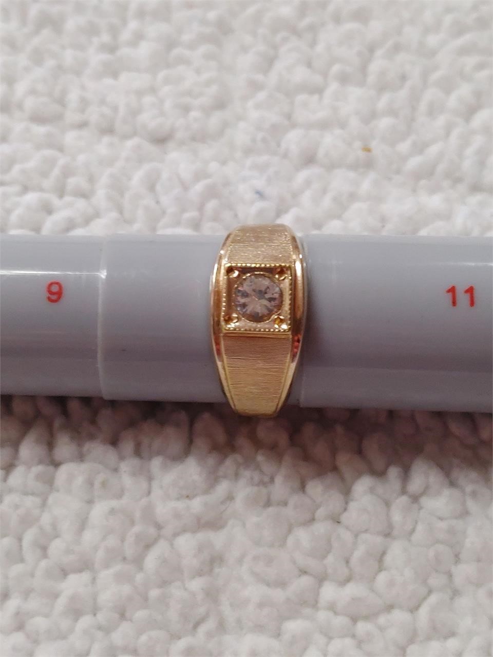 CZ Gold Tone Ring Size 10