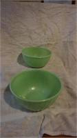 Two Vintage Fire King Jadeite Mixing Bowls
