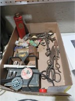 BOX OF MISC ANTIQUES
