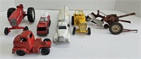 (B) Lot of Toy Farm Equipment, Trucks 4" to 9"