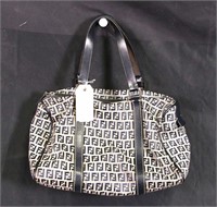 Fendi Beige/Blue Boston Tote Handbag