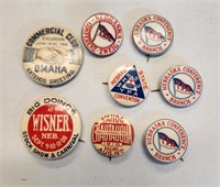 Antique Nebraska Celluloid Pinback Buttons