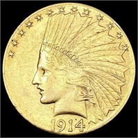 1914-S $10 Gold Eagle CLOSELY UNCIRCULATED