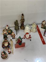 Flat of Christmas Figurines and Ornaments