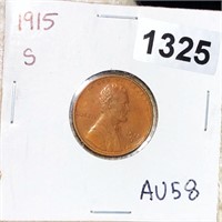 1915-S Lincoln Wheat Penny CHOICE AU