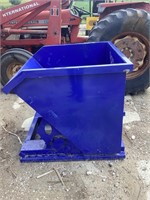 Unused Blue 1 Yard Self Dumping Waste Hopper