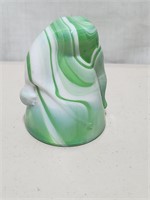 Upside Down Shotglass Green Swirl
