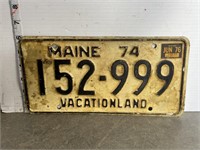 License plate- 1974 Maine