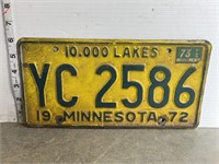 License plate- 1972 Minnesota