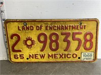 License plate- 1965 New Mexico