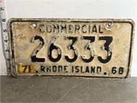 License plate- 1968 Rhode Island