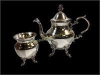 2 Piece Silver on Copper Tea Service