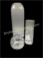 Three Blown Glass Vases