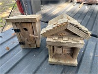 Two Wood Birdhouses