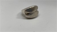 Signed .925 Silver Geometric Layered Ring