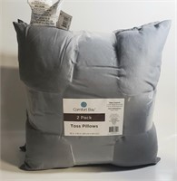 COMFORT BAY 2 PACK TOSS PILLOWS 16 X 16IN, GRAY