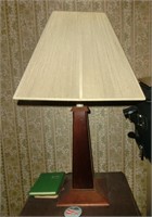 wood lamp base w/shade