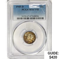 1945-D Mercury Silver Dime PCGS MS67 FB