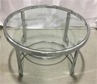 Glass Coffee Table with Chrome Base