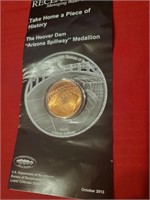 2008 Hoover Dam Medallion, Plated Copper