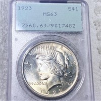 1923 Silver Peace Dollar PCGS - MS63