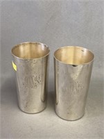 (2) Sterling Silver Tumblers