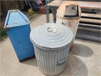 Three VTG Metal Trash Cans- 1949 Wheeling