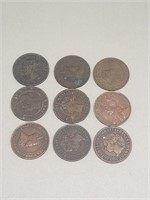 9 Antique Canada Cent Bundle