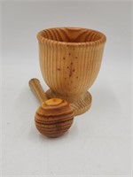 Pine Wooden Nortar & Pestle Spice Grinder Portugal