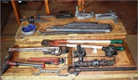 Collection of pipe fitting tools; as is