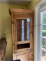 2 wooden display cabinets approximate