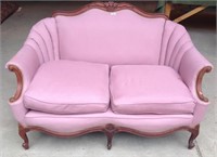 Vintage carved provincial upholstered settee