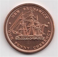 New Brunswick One Penny Copper Round