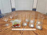 Set of 6 Tall Drinking Glasses, 2 Wine Glasses,