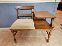 Vintage Solid Wood Gossip Table