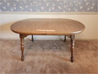 Sturdy Wood Table  w/ Leaf Approximately 5'x41.5"