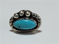 NA Sterling Silver Turquoise Pin