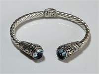 Bali-Style Sterling & 18K Gold with Black Onyx Hin