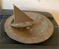 Small brass sundial birdbath