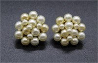 VNTG Faux Pearl Cluster Earrings