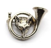VNTG Fox Head French Horn Brooch