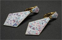 Paint Splatter Rhombus Earrings