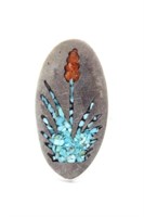 Yucca Form Turquoise / Coral Ring