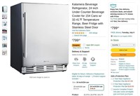 W8000  Kalamera Beverage Refrigerator 24 Beer Fr