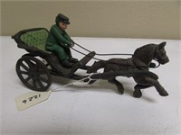 metal carriage,horse & man